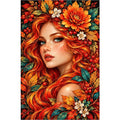 Autumn Sunflower Muse Diamond Painting Kit — original white-background artwork