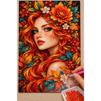 Autumn Sunflower Muse Diamond Painting Kit — Diamond painting process