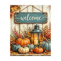 Autumn Welcome Pumpkins Diamond Painting Kit original artwork on white background