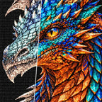 Azure Copper Mosaic Dragon diamond drill and canvas detail