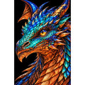 Azure Copper Mosaic Dragon original artwork on white background