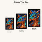 Azure Copper Mosaic Dragon 20 by 30, 30 by 40, and 40 by 50 centimeter size guide