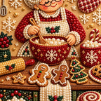 Grandma's Christmas kitchen pearl diamond painting — pearl texture close-up