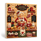 Grandma's Christmas kitchen pearl diamond painting — finished design on white background; illustrative DIY result
