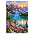 Banff Moraine Lake Sunrise original artwork on white