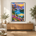 Banff Moraine Lake Sunrise finished artwork in home décor
