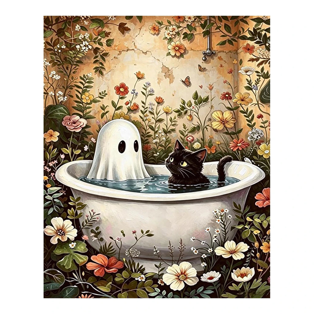Original artwork for Bathtub Companions Diamond Painting Kit
