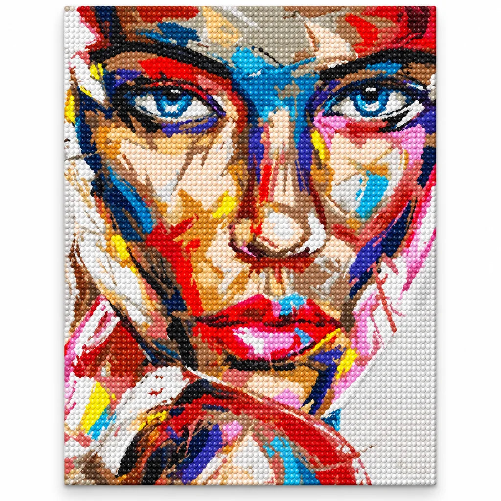 Blue-Eyed Cubist Woman: finished image