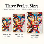 Blue-Eyed Cubist Woman: sizes image
