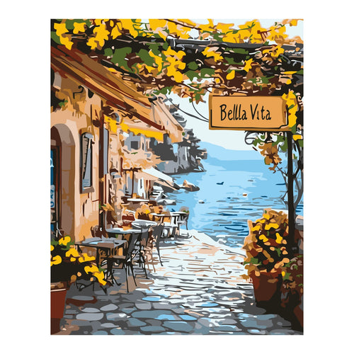 Bella Vita Seaside Street completed artwork on a clean white background