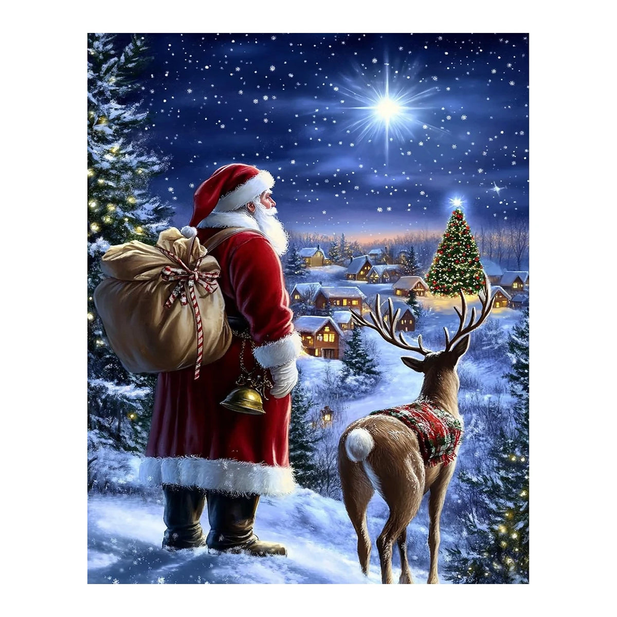 Original artwork showing beneath the christmas star.