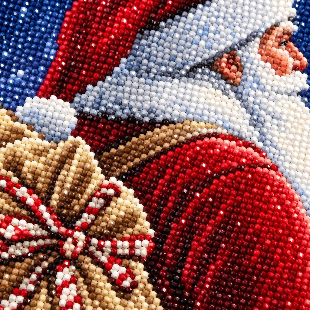 Close-up of diamond drill details in beneath the christmas star.
