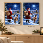 Framed and no-frame comparison for Beneath The Christmas Star Diamond Painting Kit.