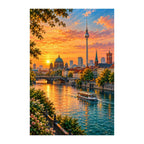 Original Berlin Skyline Spree artwork on a white background.