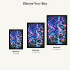 Bioluminescent Dragon Mushroom Forest — size comparison for 20 × 30, 30 × 40 and 40 × 50 cm