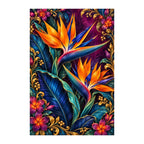 Original white-background artwork of Bird of Paradise Indigo Leaves