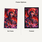 Black Dragon Blood Moon Cathedral — No Frame and Framed style comparison