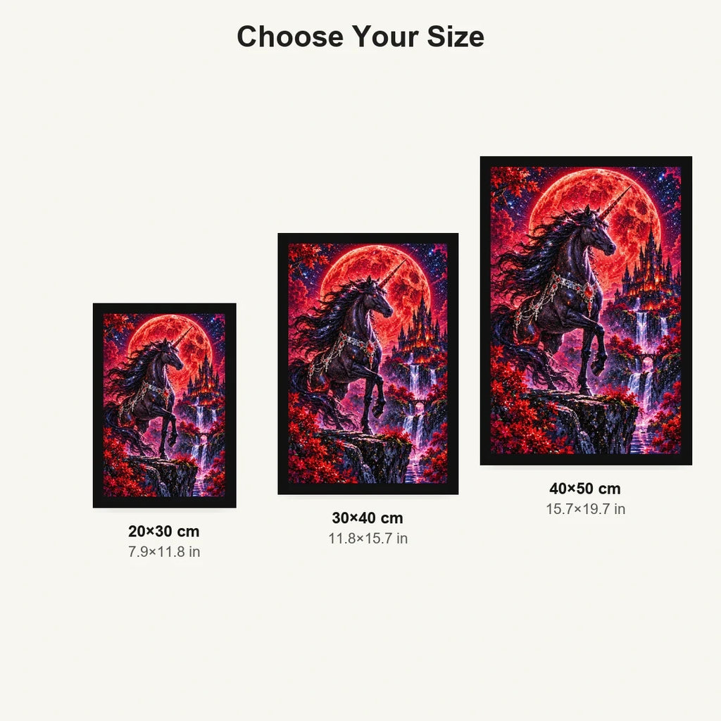 Black Unicorn Red Moon size comparison