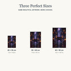 Portrait size guide for the blackwater scrying crypt design: 20 × 30, 30 × 40, and 40 × 50 cm