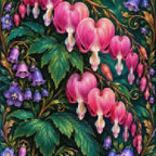Close-up of sparkling drills on the Bleeding Heart Velvet Vine design