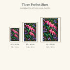 Bleeding Heart Velvet Vine diamond painting in 20 by 30, 30 by 40, and 40 by 50 centimeter sizes