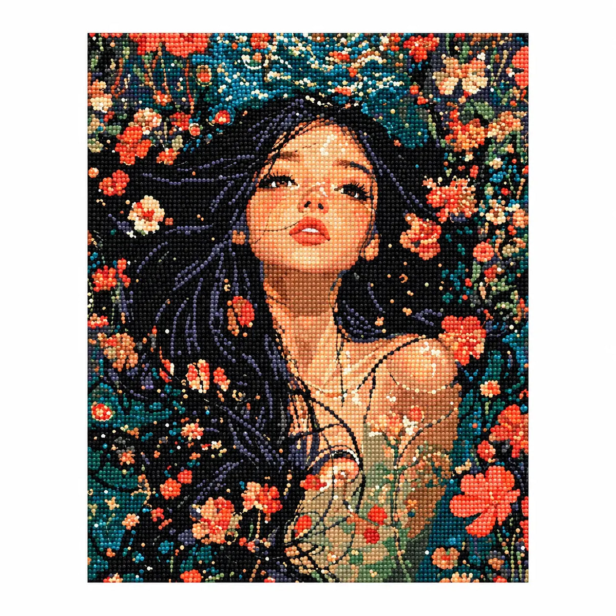 Finished diamond painting of blooming reverie.