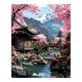 Original artwork for Blossoms Framing Fuji Diamond Painting Kit