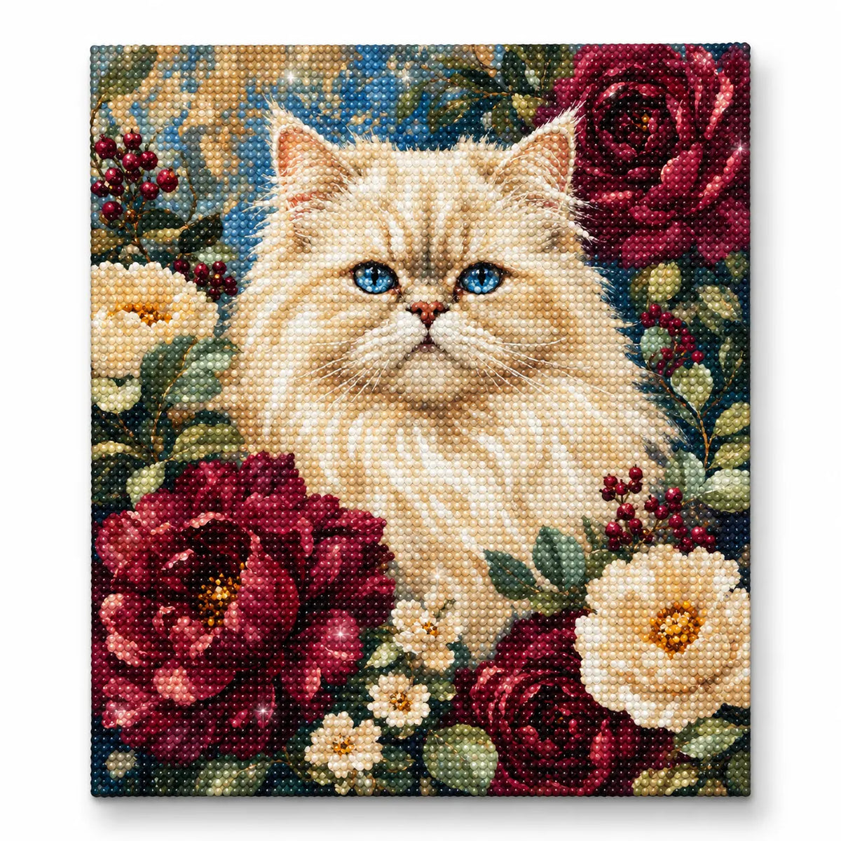 Finished diamond painting for Blue Eyed Majesty Diamond Painting Kit