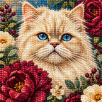 Diamond detail for Blue Eyed Majesty Diamond Painting Kit