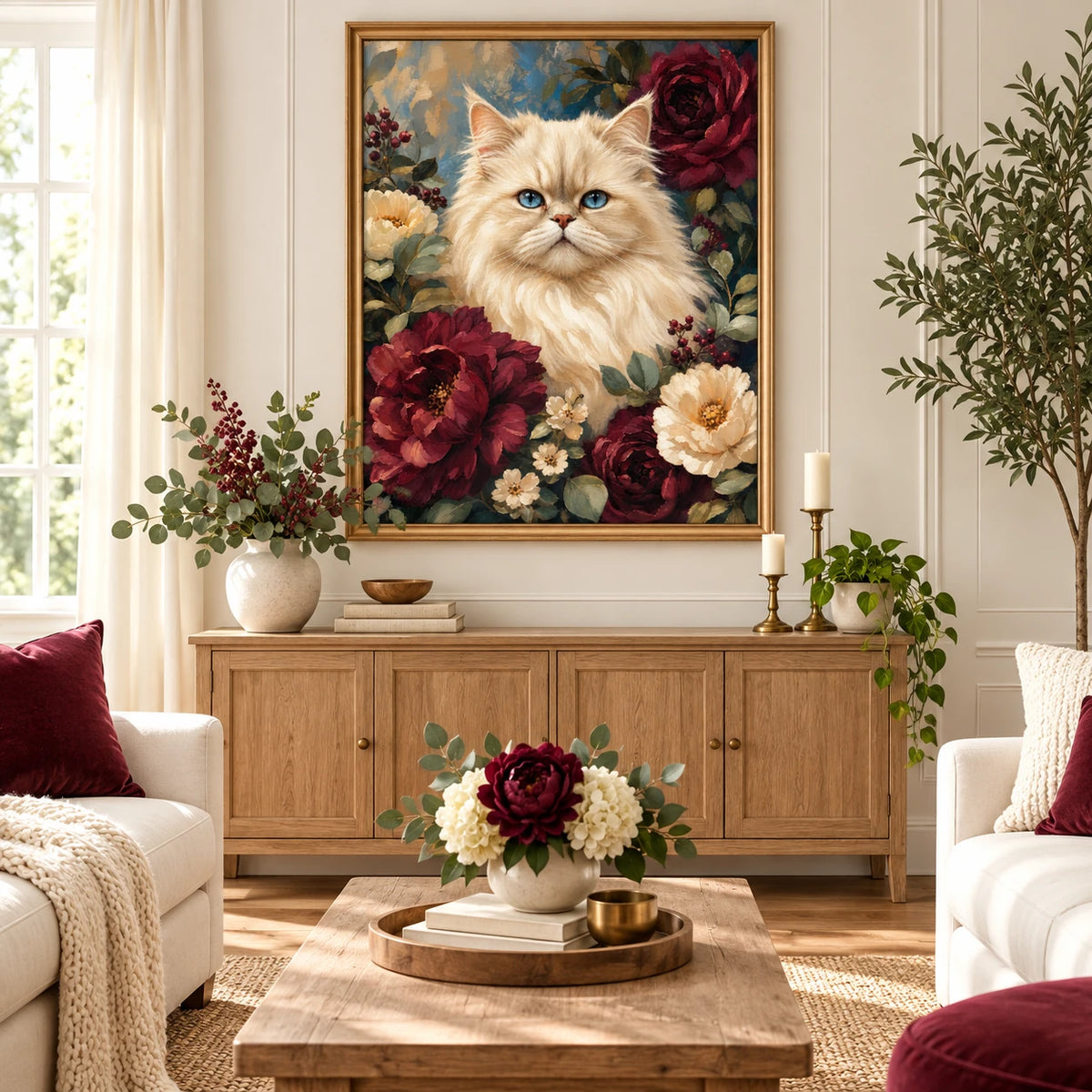 Home decor scene for Blue Eyed Majesty Diamond Painting Kit
