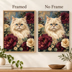 Framed and no-frame comparison for Blue Eyed Majesty Diamond Painting Kit