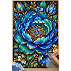 Blue Peony Jewel Bloom Diamond Painting Kit — Diamond painting process
