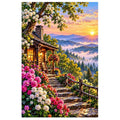 Blue Ridge Mountains Morning Mist original artwork on white
