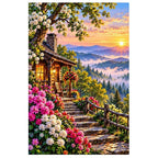 Blue Ridge Mountains Morning Mist original artwork on white