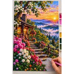 Blue Ridge Mountains Morning Mist diamond painting process