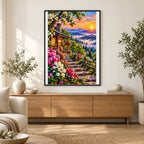 Blue Ridge Mountains Morning Mist finished artwork in home décor