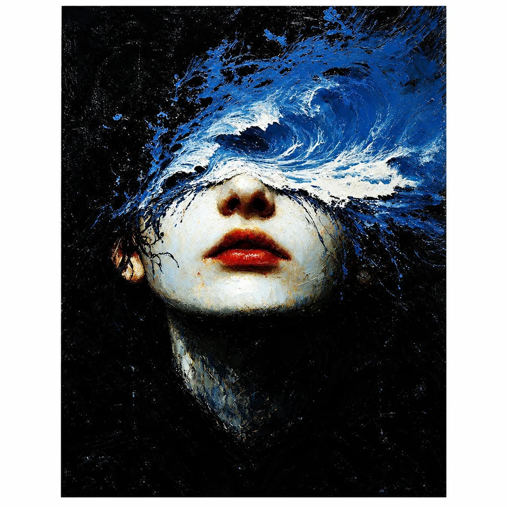 Woman with Blue Wave Across Her Eyes: original