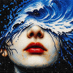 Woman with Blue Wave Across Her Eyes: detail