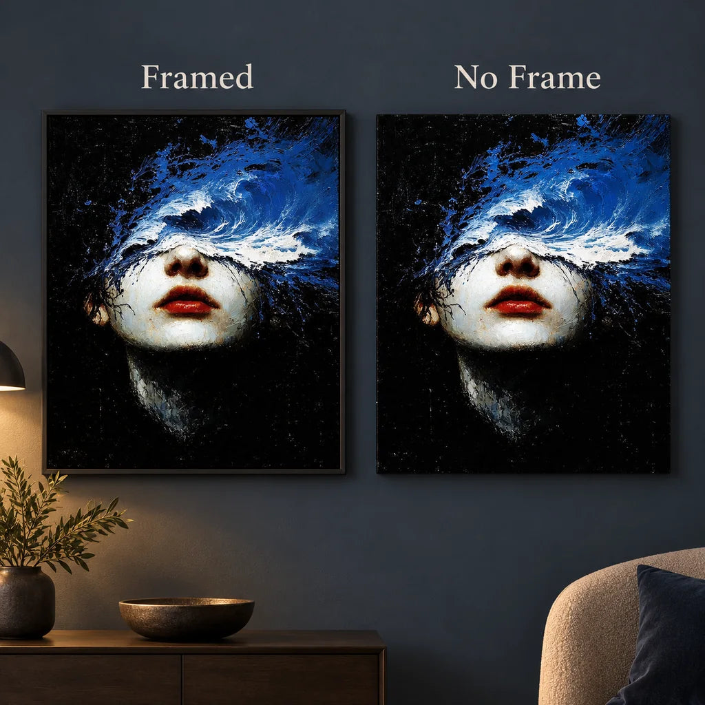 Woman with Blue Wave Across Her Eyes: frame comparison