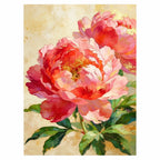 Original artwork for Blush Peony Pair Diamond Painting Kit, showing two full blush-pink peony blooms with layered petals and leafy stems.