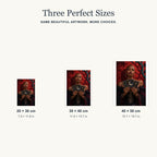 Three size options for the Bramble Tarot Reader diamond painting kit.
