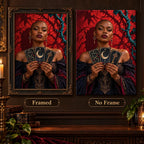 Framed and no-frame Bramble Tarot Reader designs shown side by side.