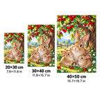 Bunny Family Apple Tree Diamond Painting Kit size guide