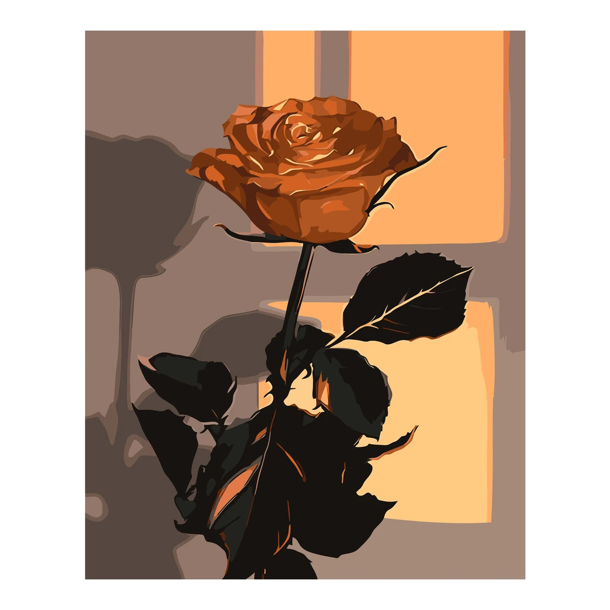 Original artwork for Burnt Amber Rose