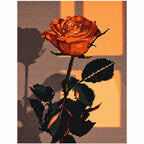White-background finished diamond painting of Burnt Amber Rose
