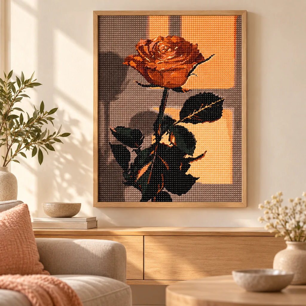 Home decor scene featuring Burnt Amber Rose