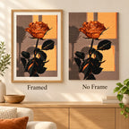 Framed and no-frame comparison for Burnt Amber Rose