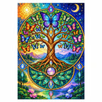 Butterfly Tree of Life Diamond Painting Kit — finished diamond painting on white background