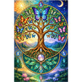 Butterfly Tree of Life Diamond Painting Kit — original white-background artwork