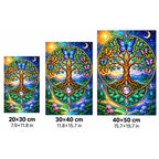 Butterfly Tree of Life Diamond Painting Kit — 20 by 30, 30 by 40, and 40 by 50 centimeter size guide